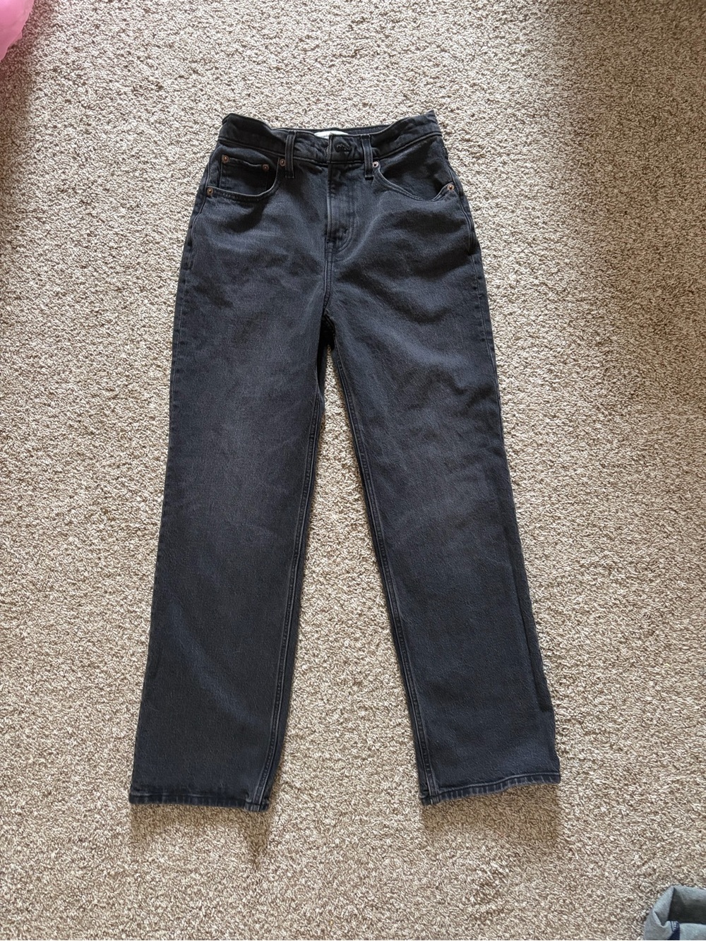 Abercrombie & Fitch Black Straight-Leg High-Rise Jeans